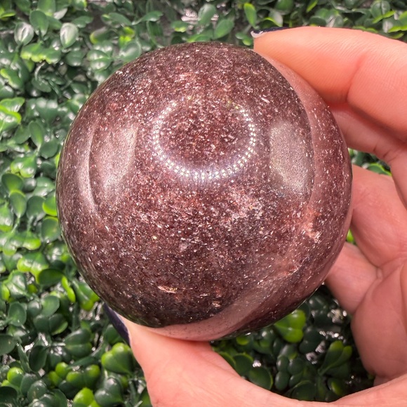 Glittery Strawberry Quartz Sphere